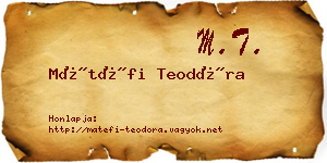 Mátéfi Teodóra névjegykártya